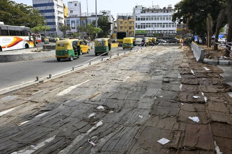 Bengaluru’s J.C. Road white-topping project behind schedule as deadline approaches